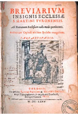 Fig. 1 : page de titre du Bréviaire tourangeau de Saint-Martin (1635)