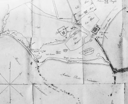 Fig. 6a. Map of Antium, Villa Pamphilj  