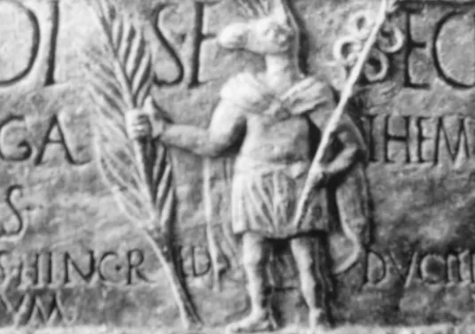 Fig. 6d. Votive relief with Anubis from Antium. Paris, Musée du Louvre   (S OLIN , H.: Contributi sull’epigrafia anziate