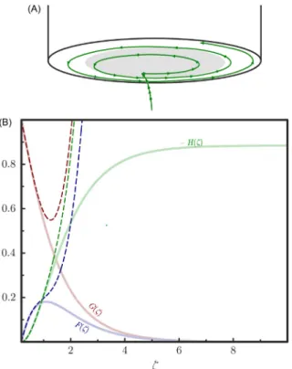 Fig. 10 (A) The trajectory of a chosen ﬂ uid volume that ﬁ rst approaches (mostly by movement in the z direction), then leaves (by radial out-drift) a disk electrode rotated as part of a larger plane