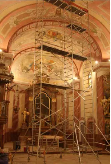 13. ábra. Neobarokk díszítőfestés rekonstrukciója a nagylózsi templomban