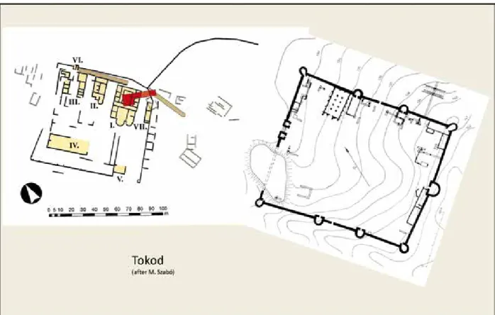 9. kép. A tokodi erőd és villa (s ZaBó  M. 2011 nyomán) Fig. 9. The villa and fort of Tokod (after s ZaBó  M