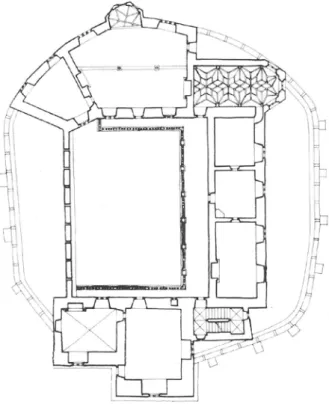 13. kép az I. emelet rekonstruált alaprajza az 1509. évi átépítés után. Közli: Horler-Tabajdi, 11.