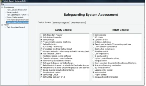 Fig. 3.10 User interface screen for the safeguarding assessment 