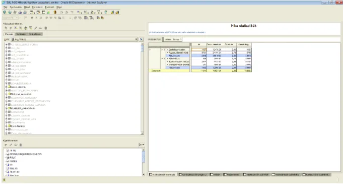 16. ábra  Egy Oracle BI Discoverer rendszerben készített lekérdezés (saját ábra) 