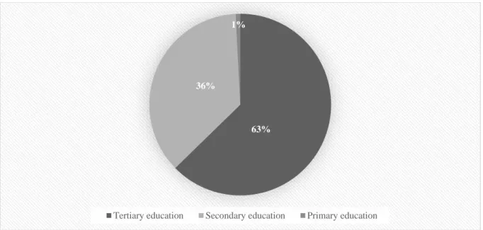 Figure 15: Distribution of Educational Levels  Source: research results 