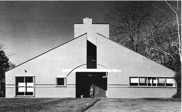 52. ábra Robert Venturi édesanyjának épített háza, a posztmodern megépített manifesztuma  Robert Venturi, Vanna Venturi house, Pennsylvania (1961) 