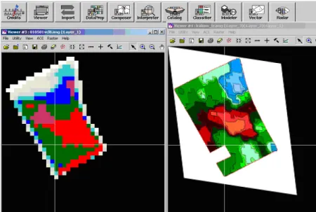 Figure 4: Correlation search visually between satellite image (on the left)  and fertilizer plan (on the right) 