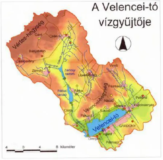 A vízgyűjtő területre (5. ábra) kidolgozott módszertan került először modell területi viszonyok közötti  adaptálásra,  és  alkalmazhatóságának  vizsgálata  három  kiválasztott  mintaterületen  történt