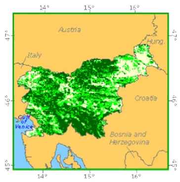 3. ábra: Szlovénia erdősültsége 