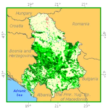 5. ábra: Szerbia erdősültsége 