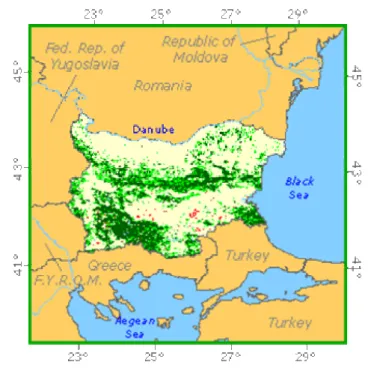 6. ábra: Bulgária erdősültsége  