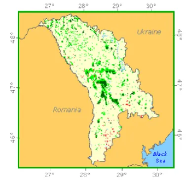 8. ábra: Moldva Köztársaság erdősültsége 