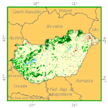 12. ábra: Magyarország erdővel való borítottsága 