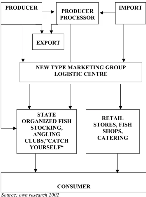 Figure  5  The model of sales channels of Hungarian Aquaculture after the 