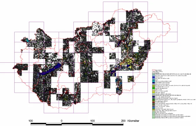 19. ábra. A CORINE Élőhelytérkép területi reprezentációja. 