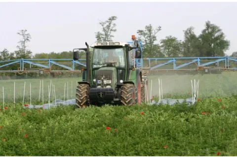 5. ábra: A második gépi herbicid kezelés,  (2012. május 21.) 
