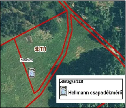 11. ábra: A kunadacsi mérőpont elhelyezkedése. 