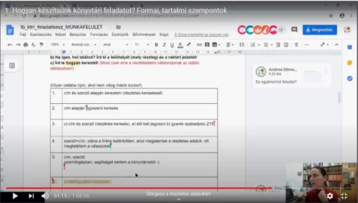 2. ábra - A webinárium szoftver felülete résztvevői nézetből feladatmegoldás közben