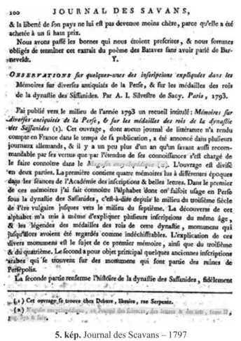 5. kép. Journal des Scavans – 1797