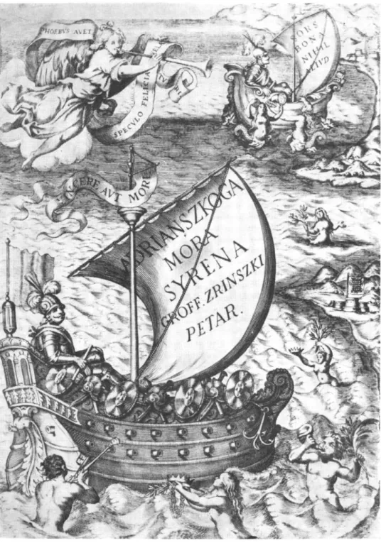 3. kép Giaeomo Piccini: Zrínyi Péter horvát A/rena-fordításának címlapmetszete  (Velence, 1660