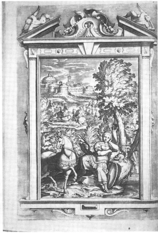 6. kép. Bernardo Castello: Erminia (Tasso eposzának 1590. évi genovai kiadásában) 