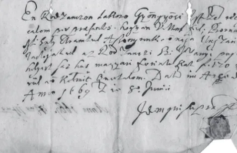 1. kép. Az 1669-es nyugta a leleszi káptalan levéltárából (SNA)