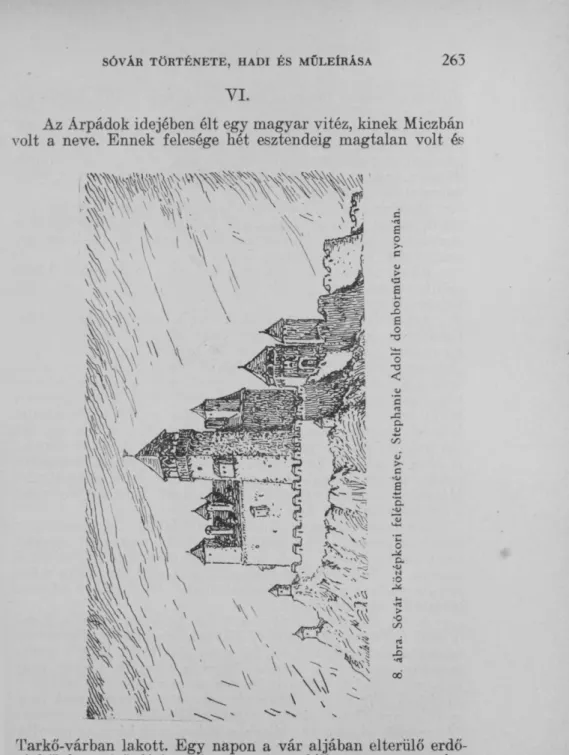 8. ábra. Sóvár középkori felépítménye, StephanieAdolf domborműve nyomán. 