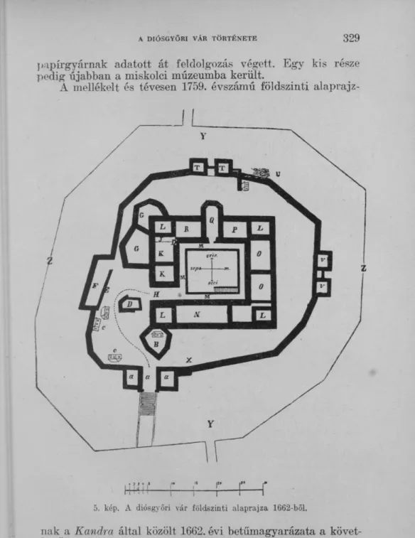 5. kép. A diósgyőri vár földszinti alaprajza 1662-ből. 