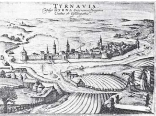 1. ábra: Nagyszombat (ma Trnava)  a XVII. század elején. 