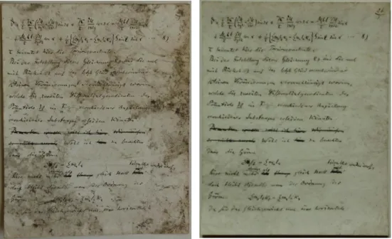 Fig. 3. One page of the Autograph before and after cleaning 
