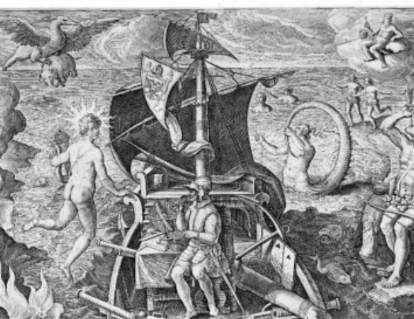 2. kép: Jan van der Straet (Johannes Stradanus), Adriaen Collaert, Americae Retectio, IV
