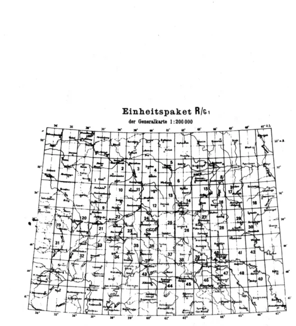 3. ábra. Az Osztrák-Magyar Monarchia 1:200 000 méretarányú hadműveteti térképeinek egység­