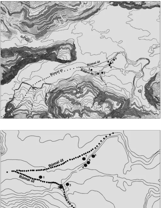 3. térkép. Kolozsvár honfoglalás kori lelőhelyeinek topográfiai elhelyezkedése: 