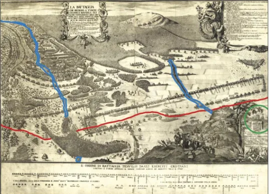 3. kép: Térképvázlat a Harsány-hegyi csatáról Romeyn de Hooghe térképvázlata nyomán.   