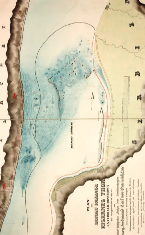 7. térkép:A Duna a Vaskapu-szorosnál 1832-ből (K VII k 152)