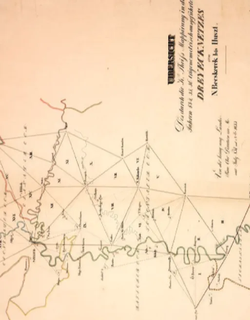 8. térkép:A Tisza mappációhoz végzett háromszögelési munkálatok Szegedtől délre (K VII k 158)