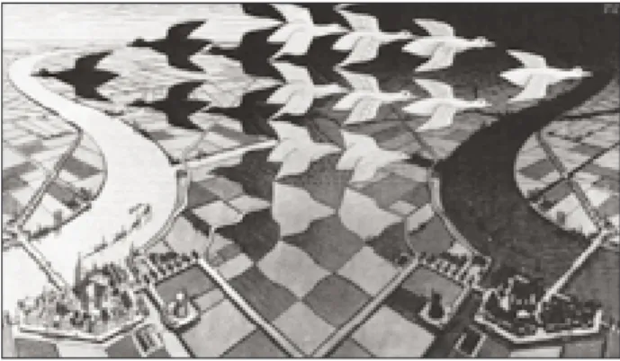 2. ábra – M. C. Escher: Nappalok és éjszakák