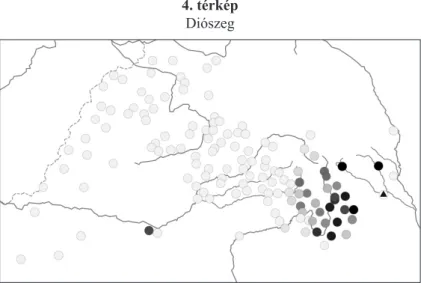 Két szomszédos kutatópont, Csernakeresztúr (5. térkép) és Lozsád (6. tér- tér-kép) esetében igen látványosan eltér egymástól a nyelvi hasonlóság földrajzi  súly-pontja