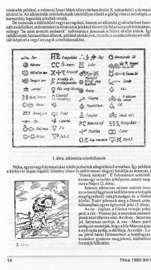 1. ábra. alkimista szimbólumok 