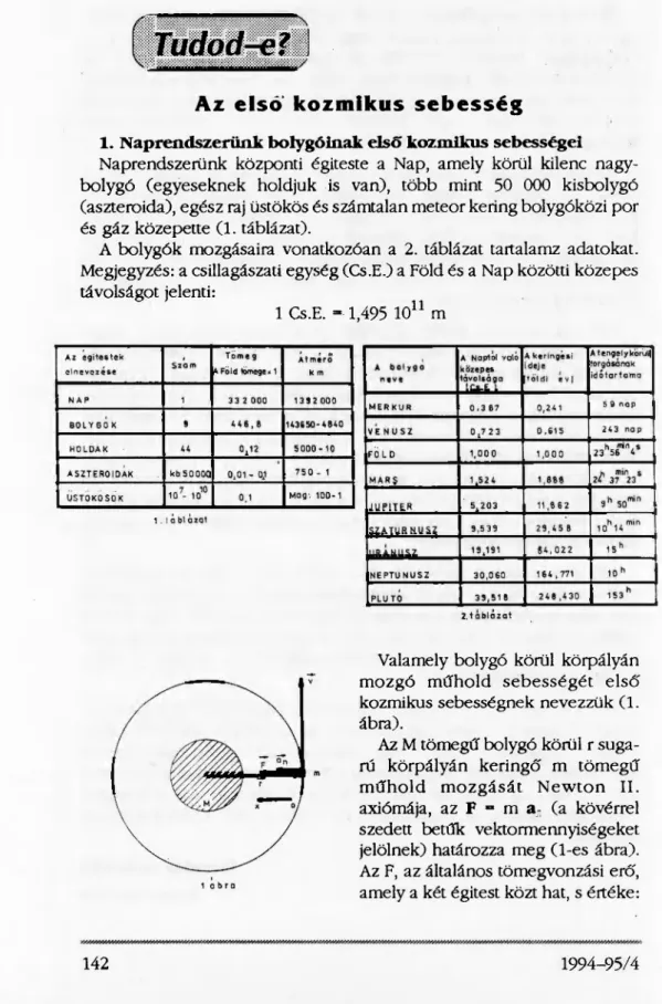 A bolygók mozgásaira vonatkozóan a 2. táblázat tartalamz adatokat. 