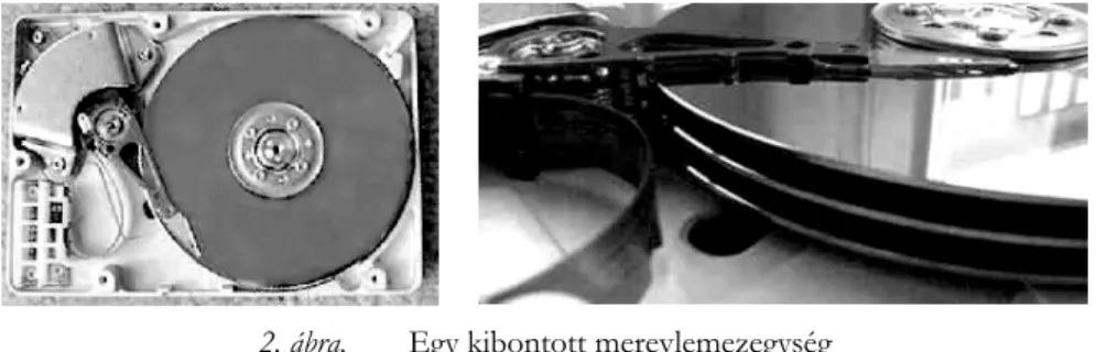 2. ábra. Egy kibontott merevlemezegység