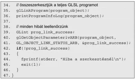 2. ábra. A négyzet elforgatása és kiszínezése GLSL-t használva 