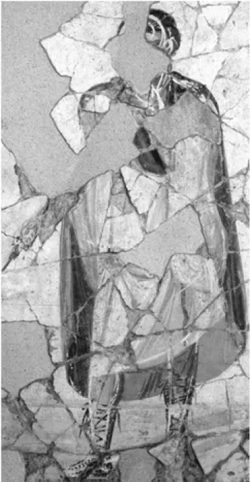 20. ábra. Római freskó-töredék a vienne-i múzeumból, Kr. u. 3. 