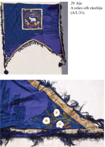 22. kép. A hiányos, pamutanyaggal megerősített zászlóalap hímzett  sarka.
