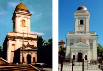 1–2. kép.  A Banu templom az építészeti restaurálás előtt és után.