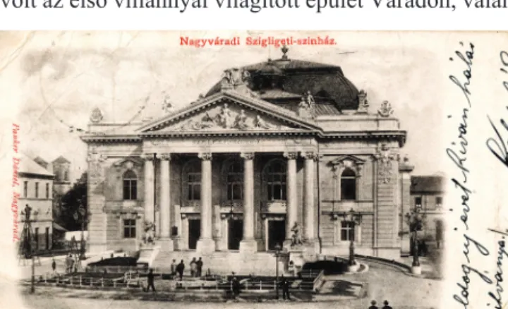 2. kép. A színház épülete nem sokkal átadása után, a képeslap  keltezése szerint (OSZK Plakát- és Kisnyomtatványtár N1.442)