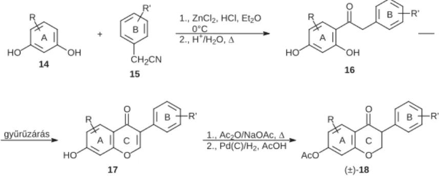 2. ábra. Izofl  avonok dezoxibenzoin-típusú szintézise