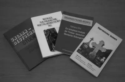 Abb. 7 • Publikationen zur ungarndeutschen Mundartforschung des Germanistischen Instituts