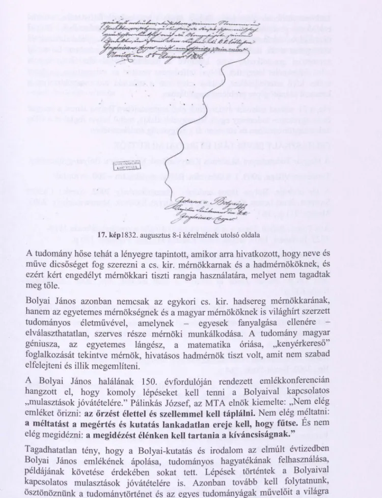 17. kép  1832. augusztus 8-i kérelmének utolsó oldala